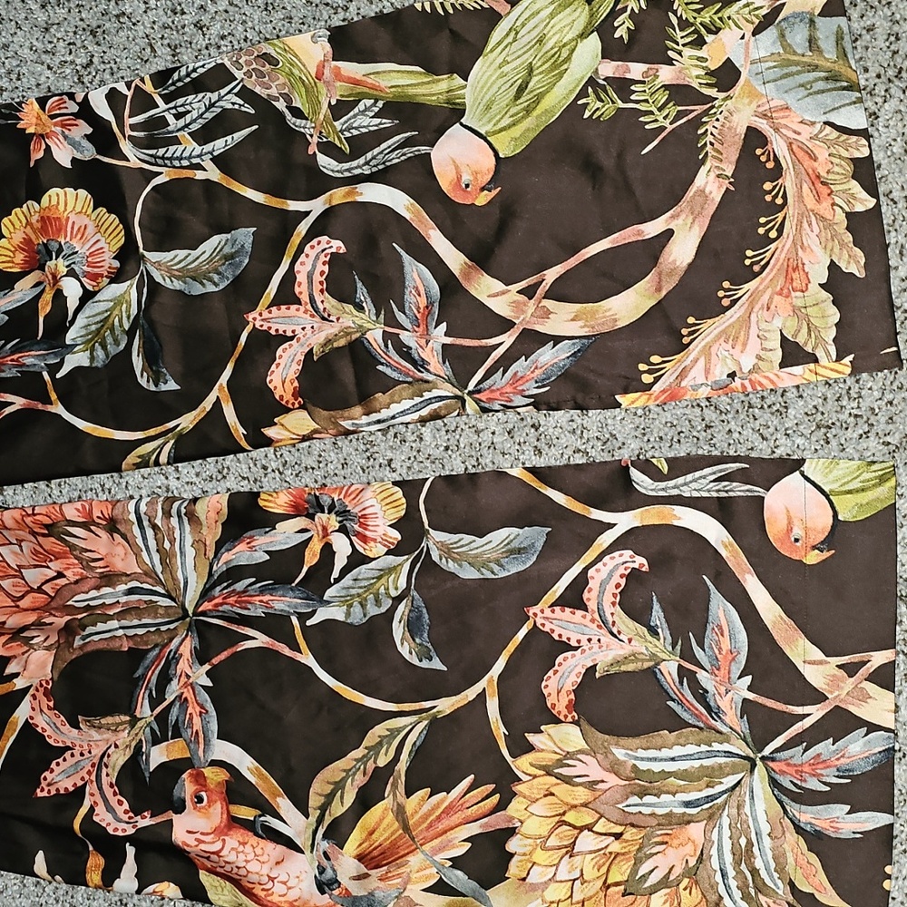Soma Cool Nights Satin Parrot Diso Plume Floral Wide-Leg Pants Medium Large - Picture 3 of 10